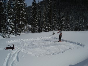 dsc07126 Bram compacting the snow.
